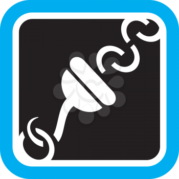 Royalty Free Clipart Image of a Hook and Chain