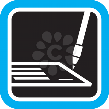 Royalty Free Clipart Image of a Pen and Contract