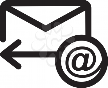 Royalty Free Clipart Image of an Envelope and At Symbol
