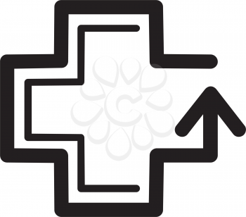Royalty Free Clipart Image of a Cross Icon