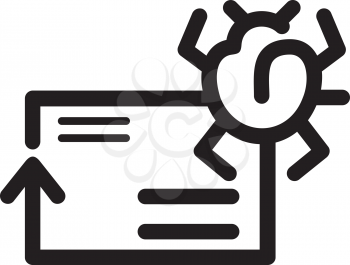Royalty Free Clipart Image of an Envelope and Bug Icon