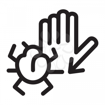 Royalty Free Clipart Image of a Hand and Bug