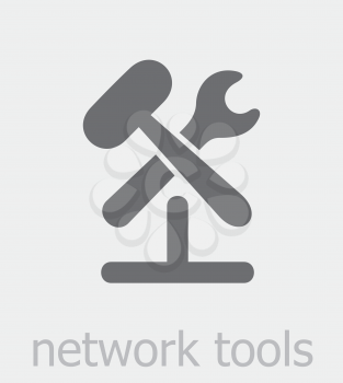 Royalty Free Clipart Image of a Network Tools Icon