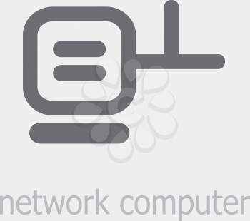 Royalty Free Clipart Image of a Network Computer Icon