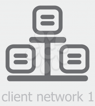 Royalty Free Clipart Image of a Client Network Icon