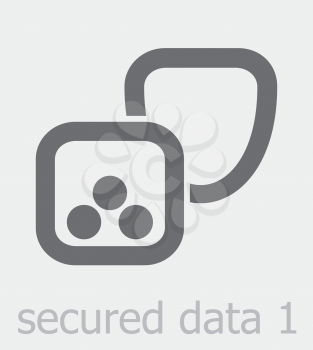 Royalty Free Clipart Image of a Secured Data Icon