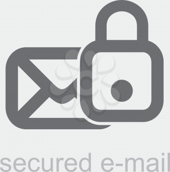 Royalty Free Clipart Image of a Secured Email Icon