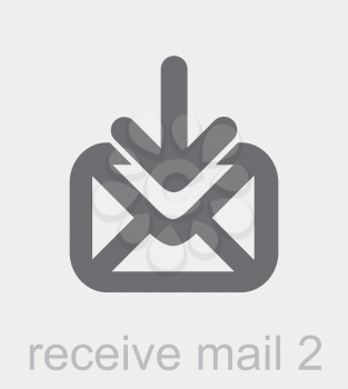 Royalty Free Clipart Image of a Receive Mail Icon