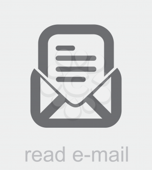 Royalty Free Clipart Image of a Read Email Icon