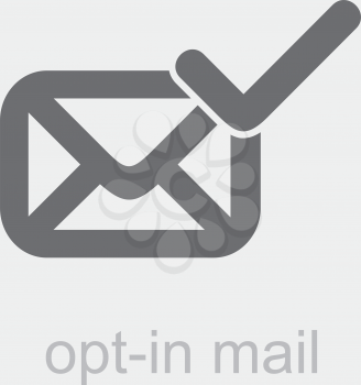 Royalty Free Clipart Image of an Opt-in Mail Icon