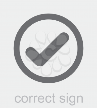 Royalty Free Clipart Image of a Correct Sign Icon