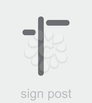 Royalty Free Clipart Image of a Sign Post