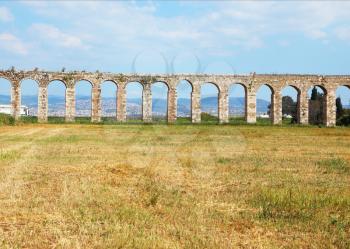 Perfectly kept Roman aqueduct in the north of Israel