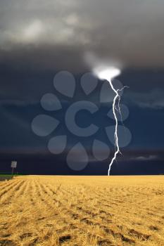 The thunder-storm in a countryside in state of Montana begins