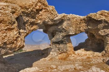 The rests of ancient mountains in the Jordanian valley