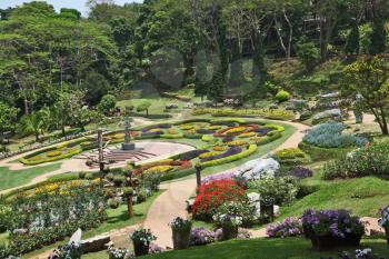 The most beautiful park in Southeast Asia. Magnificent flower beds, green lawns and tropical trees