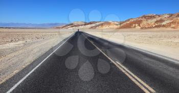 High-speed highway in the desert Death Valley. California