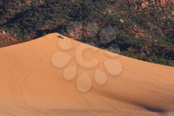 Reserve Coral sand dunes in the U.S..Sports cars for driving on sand dunes
