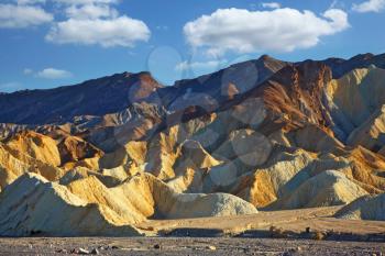 Picturesque site of desert Death Valley -  Zabriski-point. Sunset