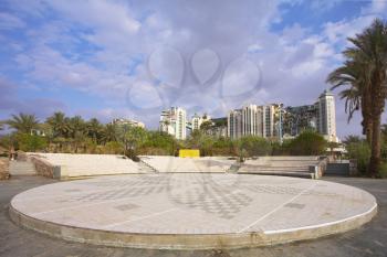  A round platform for performances and dances on quay of the big southern resort