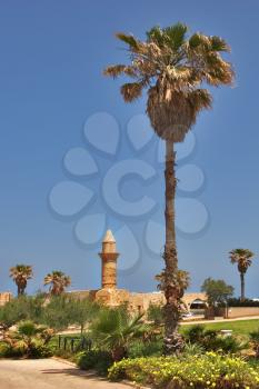  National park Caesarea on coast of Mediterranean sea in Israel