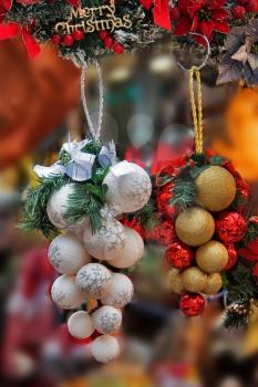 Golden  and White  balls - christmas decorations