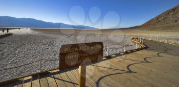 The well-known oasis Bad water in Death valley in the USA