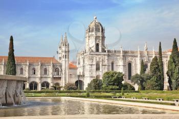 Gorgeous Portugal. Embankment of the River Tagus in Lisbon. A  huge monastery of St. Jerome