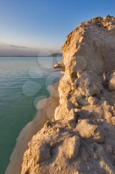 Coast of the Dead Sea near to a medical beach