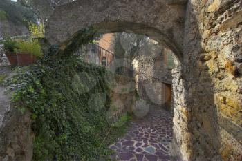  Narrow street in ancient mountain settlement