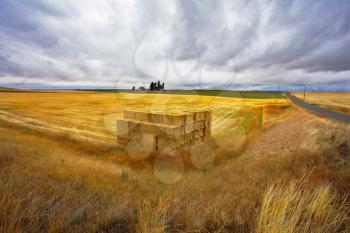 The big haystack on an autumn floor after harvesting. Other photos of autumn fields of Montana can be seen in my portfolio