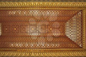 Ceiling in the medieval Spanish palace,  decorated in east style