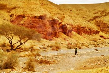  The beginning of the Red canyon in mountains about Eilat in Israel