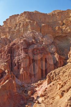 Ancient mountains of stone desert. Israel, mountains of Eilat,  Columns Amram 