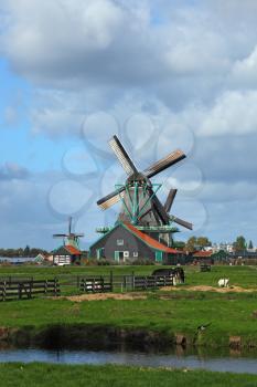 A charming old windmill in the Dutch village museum