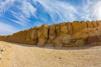 The stone desert in mountains of Eilat, Israel. The majestic beginning of Black Canyon