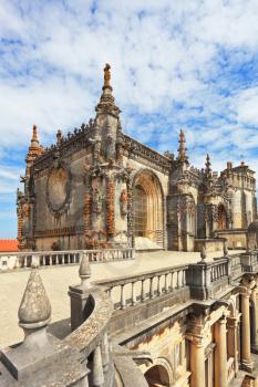 Beautifully preserved and restored monument of medieval architecture. Palace of the Knights Templar in Tomar. Portugal