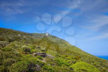 Scenic Cape of Good Hope in the Atlantic. Travel to South Africa. The concept of active tourism 