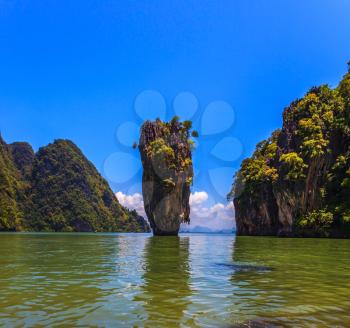 Freakish islands in the Andaman Sea. James Bond's island in the form of a vase. Fine rest in Thailand