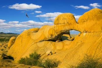 Stone arch Spitzkoppe, Namibia. Mountain Nature Reserve in the desert Namib