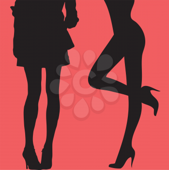Royalty Free Clipart Image of Long Legs and High Heels