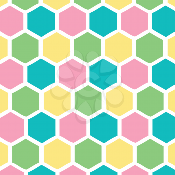 Royalty Free Clipart Image of a Honeycomb Pastel Background