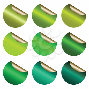 Royalty Free Clipart Image of a Set of Green Stickers