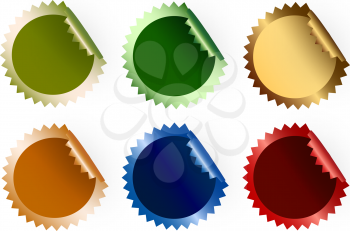 Royalty Free Clipart Image of Coloured Stickers