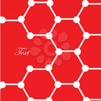 atoms on red background