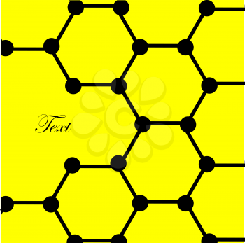 atoms on yellow background
