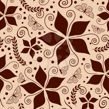 chocolate pattern on cream background