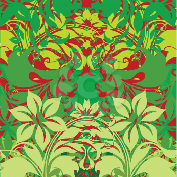 decorative flowers on green background