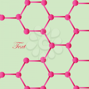 web colored atoms on green background