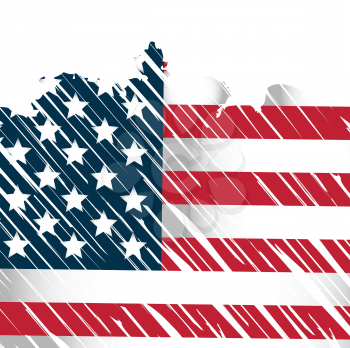 american flag with grunge rain